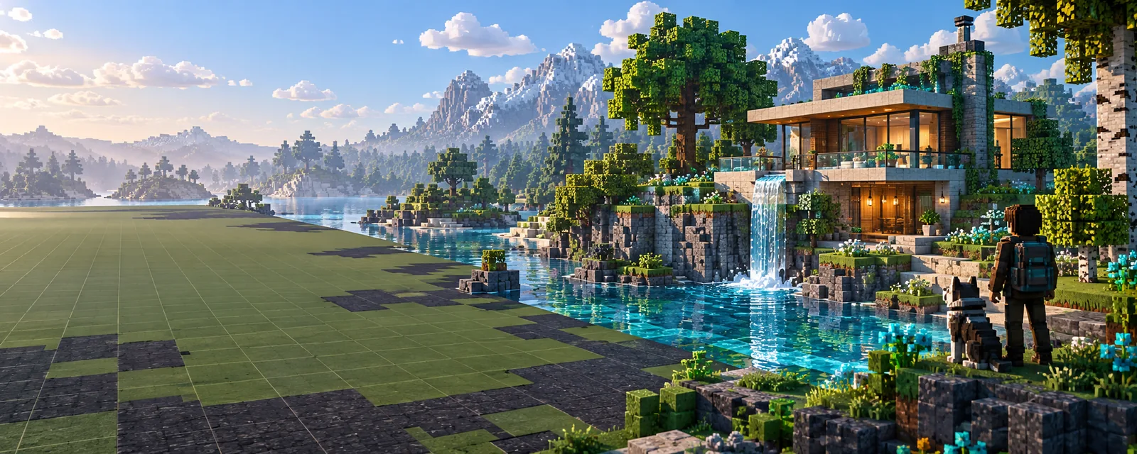 Stylized 3D model prepared for a Minecraft build workflow